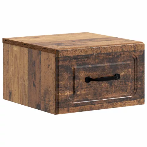  Fali éjjeli szekrény fiókkal 2 pcs Antik Fa 34,5 x 33 x 20 cm