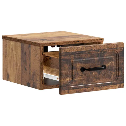  Fali éjjeli szekrény fiókkal 2 pcs Antik Fa 34,5 x 33 x 20 cm