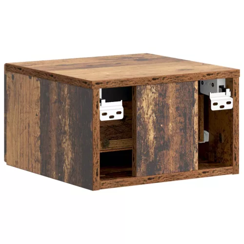  Fali éjjeli szekrény fiókkal 2 pcs Antik Fa 34,5 x 33 x 20 cm