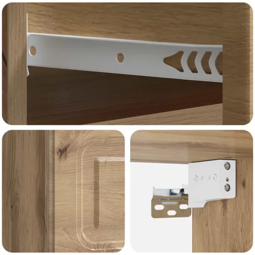  Fali éjjeli szekrény 2 pcs Kézműves Tölgy 34,5 x 33 x 20 cm