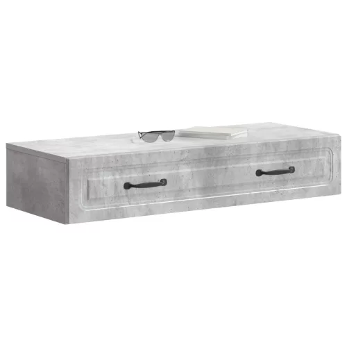  Fali oldaltábla Betonszürke 87,5 x 34,5 x 17 cm Szerelt Fa