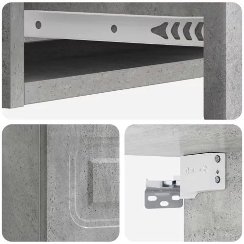  Fali oldaltábla Betonszürke 87,5 x 34,5 x 17 cm Szerelt Fa