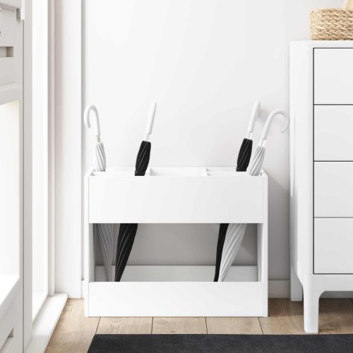  Napernyő Állvány tárolóval Fehér 65 x 24 x 50 cm Faanyag