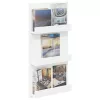  Magazin állvány polcokkal Fehér 51 x 11 x 102 cm Faanyag