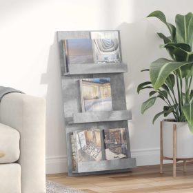    Magazin állvány polcokkal Beton Szürke 51 x 11 x 102 cm Faanyag