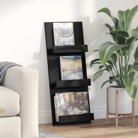    Magazin állvány polcokkal Fekete tölgy 51 x 11 x 102 cm Faanyag