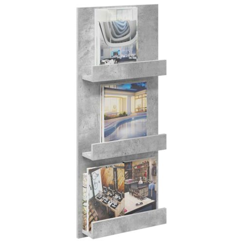  Magazin állvány polcokkal Beton Szürke 51 x 11 x 102 cm Faanyag