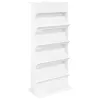  Magazin állvány polcokkal Fehér 70 x 41 x 156 cm Faanyag