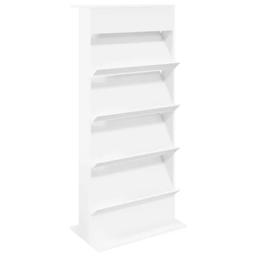  Magazin állvány polcokkal Fehér 70 x 41 x 156 cm Faanyag