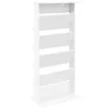  Magazin állvány polcokkal Fehér 70 x 41 x 156 cm Faanyag