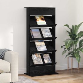    Magazin állvány polcokkal Fekete tölgy 70 x 41 x 156 cm Faanyag