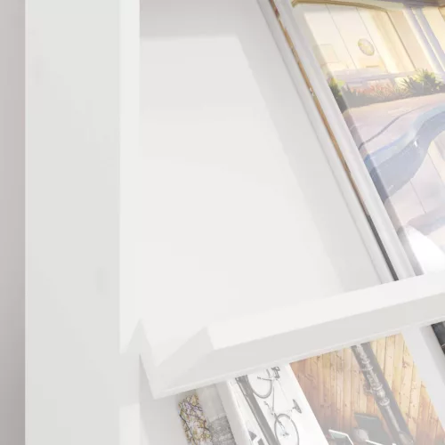  Magazin állvány polcokkal Fehér 70 x 41 x 96 cm Faanyag