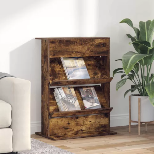  Magazin állvány polcokkal Füstölt tölgy 70 x 41 x 96 cm Faanyag