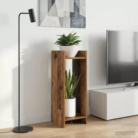    Növényállvány polcokkal Öreg fa 30 x 30 x 80 cm Mérnöki fa