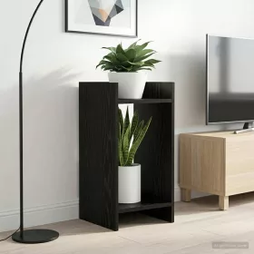    Növényállvány polcokkal Fekete Tölgy 30 x 30 x 60 cm Mérnöki fa