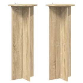    Növényállvány 2 pcs Sonoma Tölgy Ø40 x 100 cm Szerelt Fa