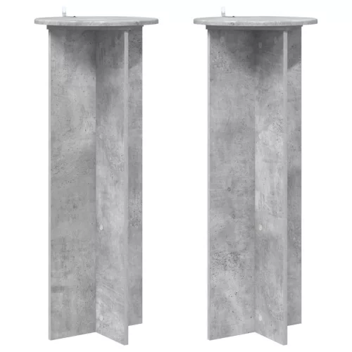  Növényállvány 2 pcs Betonszürke Ø40 x 100 cm Szerelt Fa
