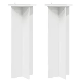    Növényállvány 2 pcs Magasfényű Fehér Ø40 x 100 cm Szerelt Fa