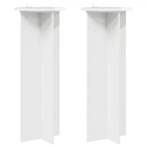  Növényállvány 2 pcs Magasfényű Fehér Ø40 x 100 cm Szerelt Fa