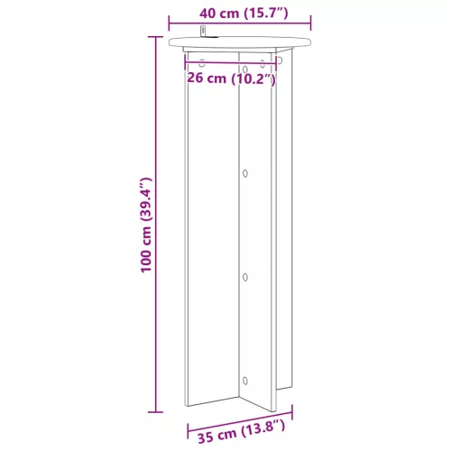  Növényállvány 2 pcs Magasfényű Fehér Ø40 x 100 cm Szerelt Fa