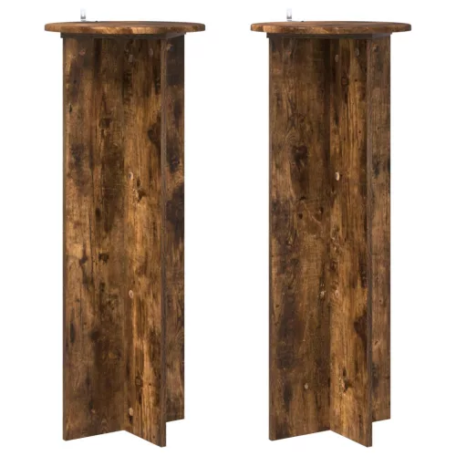  Növényállvány 2 pcs Füstös Tölgy Ø40 x 100 cm Szerelt Fa