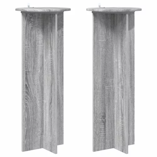  Növényállvány 2 pcs Szürke Sonoma Ø40 x 100 cm Szerelt Fa
