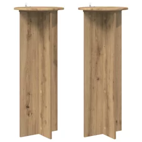    Növényállvány 2 pcs Kézműves Tölgy Ø40 x 100 cm Szerelt Fa