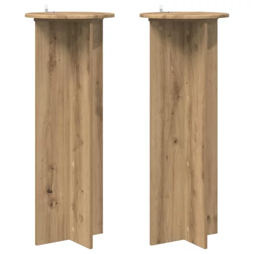  Növényállvány 2 pcs Kézműves Tölgy Ø40 x 100 cm Szerelt Fa