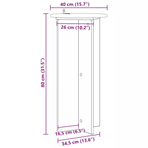  Növényállvány 2 pcs Fehér Ø40 x 80 cm Szerelt Fa