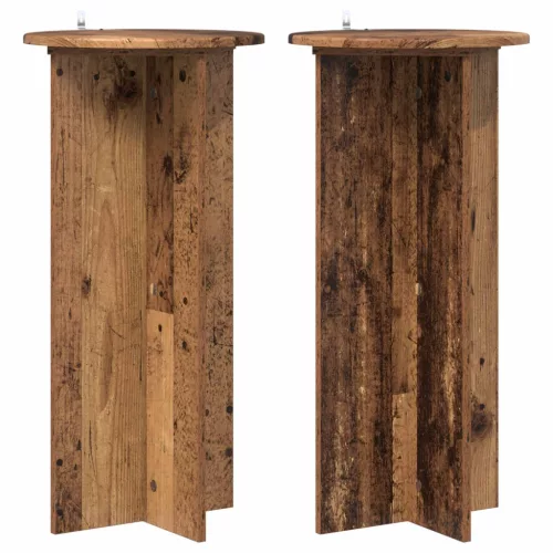  Növényállvány 2 pcs Antik Fa 40 x 40 x 80 cm Szerelt Fa
