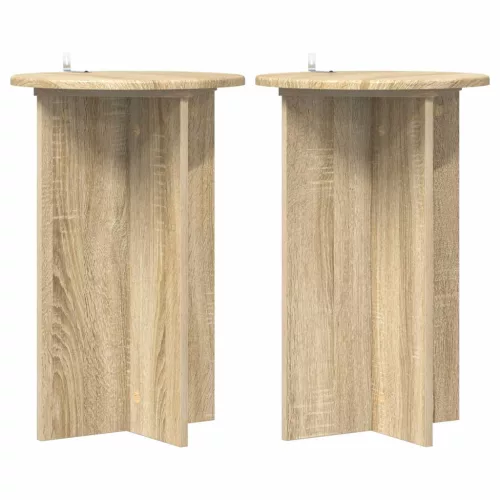  Növényállvány 2 pcs Sonoma Tölgy Ø40 x 60 cm Szerelt Fa