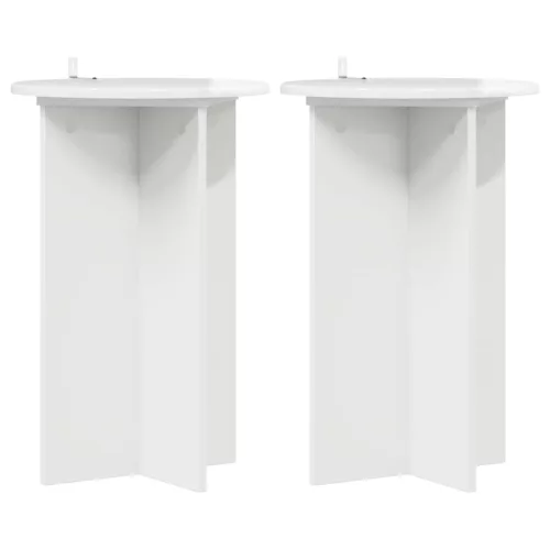  Növényállvány 2 pcs Magasfényű Fehér Ø40 x 60 cm Szerelt Fa