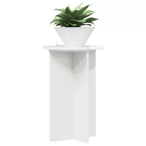  Növényállvány 2 pcs Magasfényű Fehér Ø40 x 60 cm Szerelt Fa