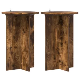    Növényállvány 2 pcs Füstös Tölgy Ø40 x 60 cm Szerelt Fa