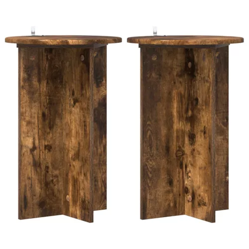  Növényállvány 2 pcs Füstös Tölgy Ø40 x 60 cm Szerelt Fa