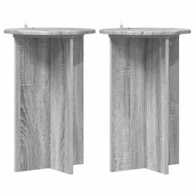    Növényállvány 2 pcs Szürke Sonoma Ø40 x 60 cm Szerelt Fa