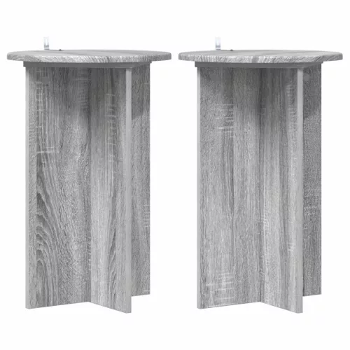  Növényállvány 2 pcs Szürke Sonoma Ø40 x 60 cm Szerelt Fa