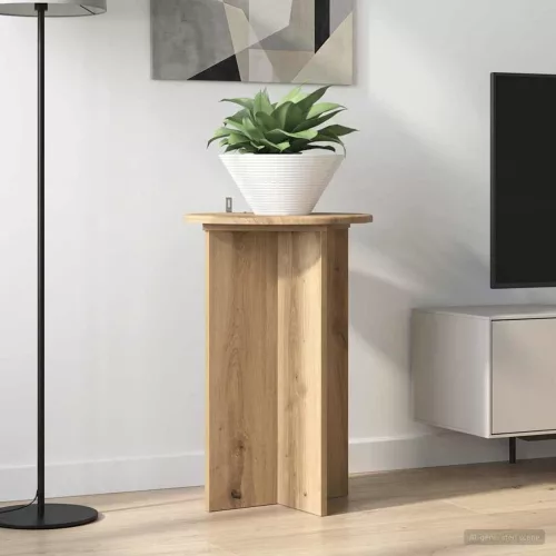  Növényállvány 2 pcs Kézműves Tölgy Ø40 x 60 cm Szerelt Fa