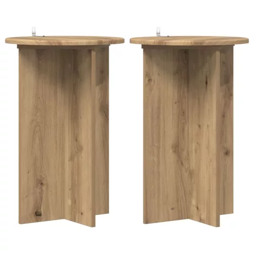  Növényállvány 2 pcs Kézműves Tölgy Ø40 x 60 cm Szerelt Fa