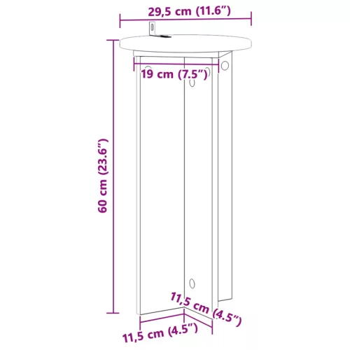  Növényállvány 2 pcs Fehér Ø29,5 x 60 cm Szerelt Fa