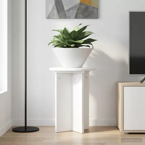  Növényállvány 2 pcs Fehér Ø29,5 x 40 cm Szerelt Fa