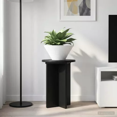  Növényállvány 2 pcs Fekete Ø29,5 x 40 cm Szerelt Fa