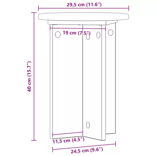  Növényállvány 2 pcs Fekete Ø29,5 x 40 cm Szerelt Fa