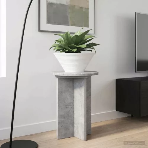  Növényállvány 2 pcs Betonszürke Ø29,5 x 40 cm Szerelt Fa