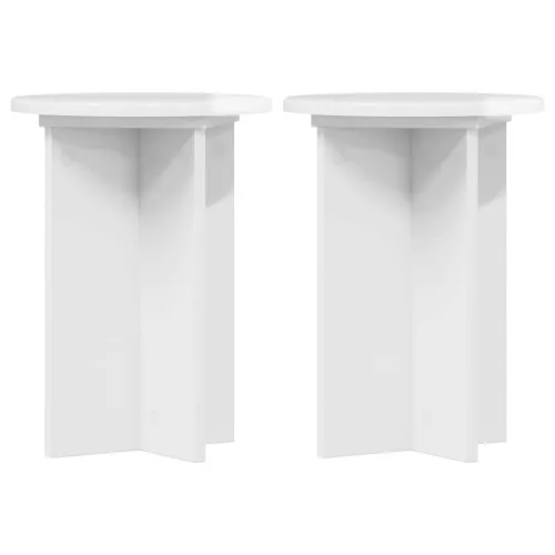  Növényállvány 2 pcs Magasfényű Fehér Ø29,5 x 40 cm Szerelt Fa