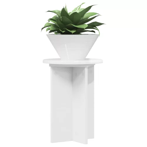  Növényállvány 2 pcs Magasfényű Fehér Ø29,5 x 40 cm Szerelt Fa
