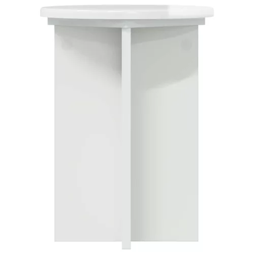  Növényállvány 2 pcs Magasfényű Fehér Ø29,5 x 40 cm Szerelt Fa
