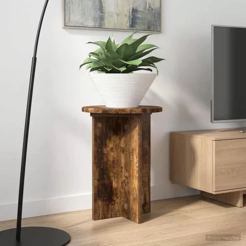  Növényállvány 2 pcs Füstös Tölgy Ø29,5 x 40 cm Szerelt Fa