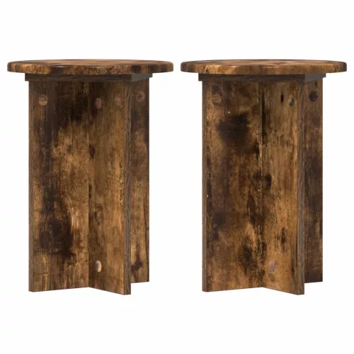  Növényállvány 2 pcs Füstös Tölgy Ø29,5 x 40 cm Szerelt Fa