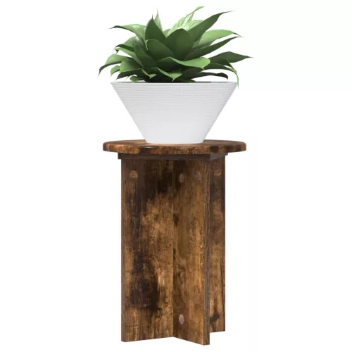  Növényállvány 2 pcs Füstös Tölgy Ø29,5 x 40 cm Szerelt Fa